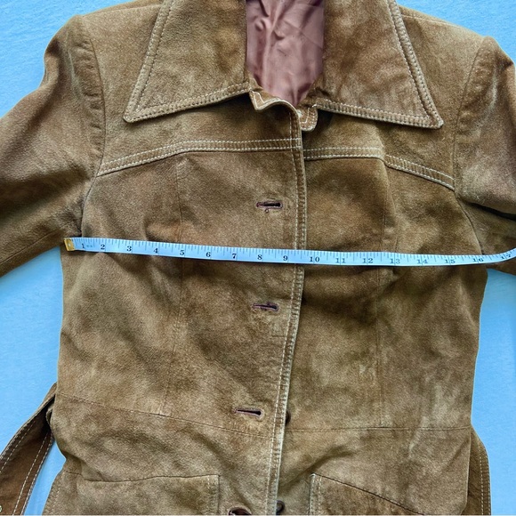 Vintage Belted Suede Trench - Picture 5 of 9